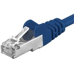 PremiumCord Patch kabel Cat6a S-FTP, AWG 26/7, délka 0.5m, modrá