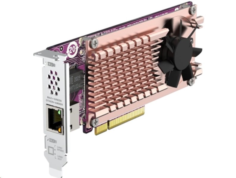 QNAP QM2-2P10G1TB - Řadič: Marvell AQC113C Konektor: 2 x M.2 2280 PCIe (Gen3 x4) NVMe SSD slots