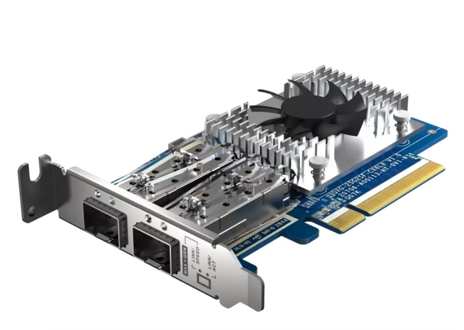 QNAP QXG-25G2SF-E810 - Dvouportová síťová rozšiřující karta SFP28 25GbE; nízkoprofilové provedení; PCIe Gen4 x8