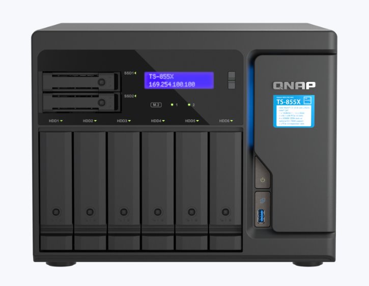 QNAP TS-855X-8G (8core 2,8GHz, 8GB RAM, 8x SATA, 2x 2,5GbE, 2x PCIe)