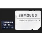 Samsung paměťová karta 128GB PRO Ultimate CL10 Micro SDXC Grade 3 (č/z: až 200/130MBs) + SD Adaptér