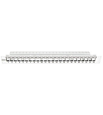 Schrack 19"patchpanel Amparo pro 24 keystone,neosazený,1U,RAL 7035, šedý