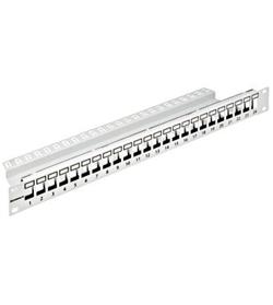 Schrack 19"patchpanel Amparo pro 24 keystone,neosazený,1U,RAL 7035, šedý