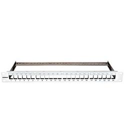 Schrack 24 keystone,neosazený,1U,19" patchpanel pro max., RAL 7035