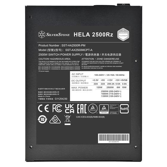 SilverStone Cybenetics Platinum 2500W ATX 3.1 & PCIe 5 Fully Modular ATX Zdroj