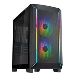 SilverStone FARA 312Z - Micro-ATX skříň, 2x RGB větráky v balení, podpora až 280mm radiátoru, tvrzené sklo, černý