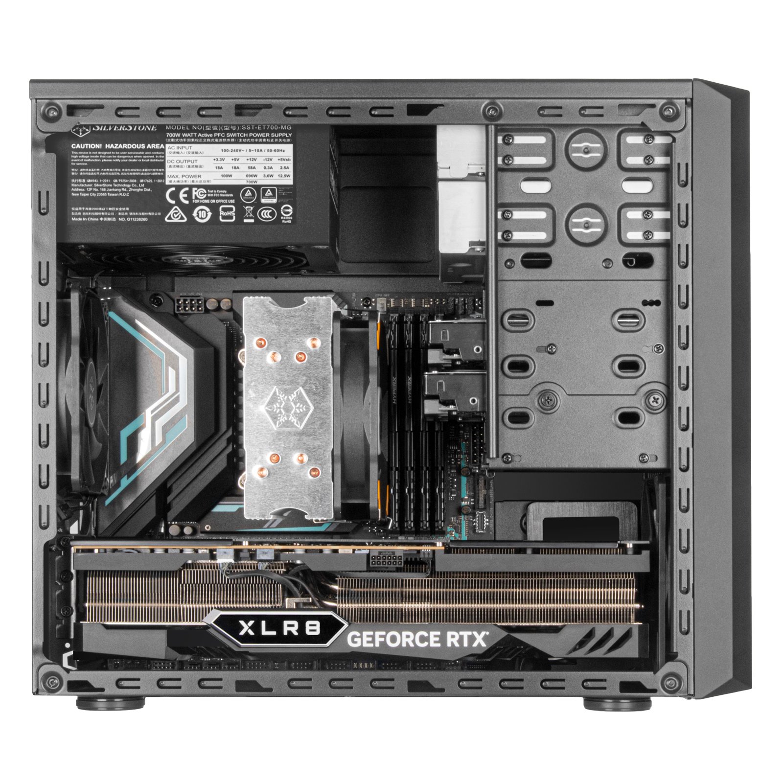 SilverStone FARA 313, kompaktní Micro-ATX skříň, 2x USB 3.0, GPU až 354mm, ocel, černá