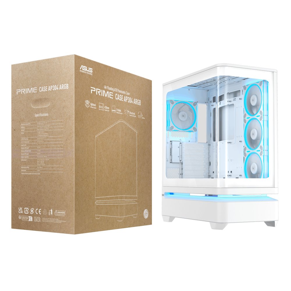 Skříň ASUS Prime AP304 TG ARGB, White