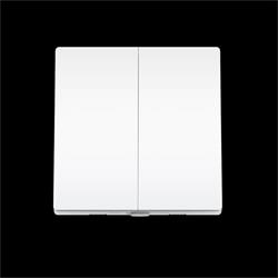 Smart Light Switch 2-Gang 1-Way SPEC: 868 MHz, 250 V~, 50/60 Hz, 2-Gang, Size 86mm x 86mm, battery powered(2*AAA), 1000