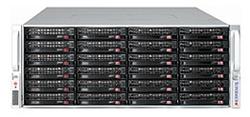SUPERMICRO 4U Chassis CSE-847BE1C-R1K28LPB, 4U, 36x 3.5" H/swap SAS/SATA Drive Bays, 1280W Redundant PSU - Black