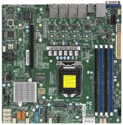 SUPERMICRO MB 1xLGA1151 (Xeon E3-21xx,i3), C242, 4xDDR4, 6xSATA3, M.2, 1xPCIe3.0 x16, VGA, 4x LAN, IPMI