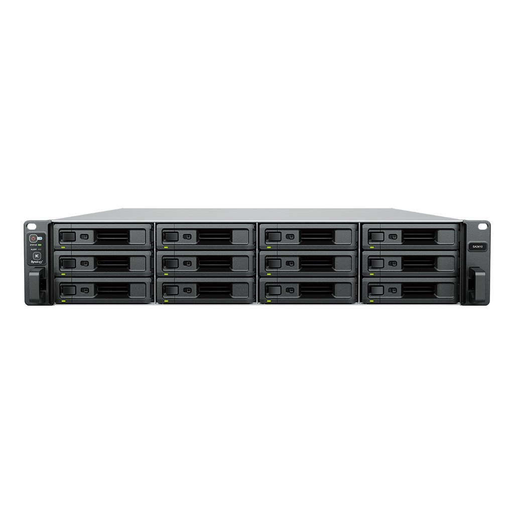 Synology SA3610 12-bay NAS, rack 2U, Intel Xeon D-1567, 16GB ECC, 2x PCIe, SAS/SATA, 2/4x 10/1GbE, eSATA, 2x zdroj