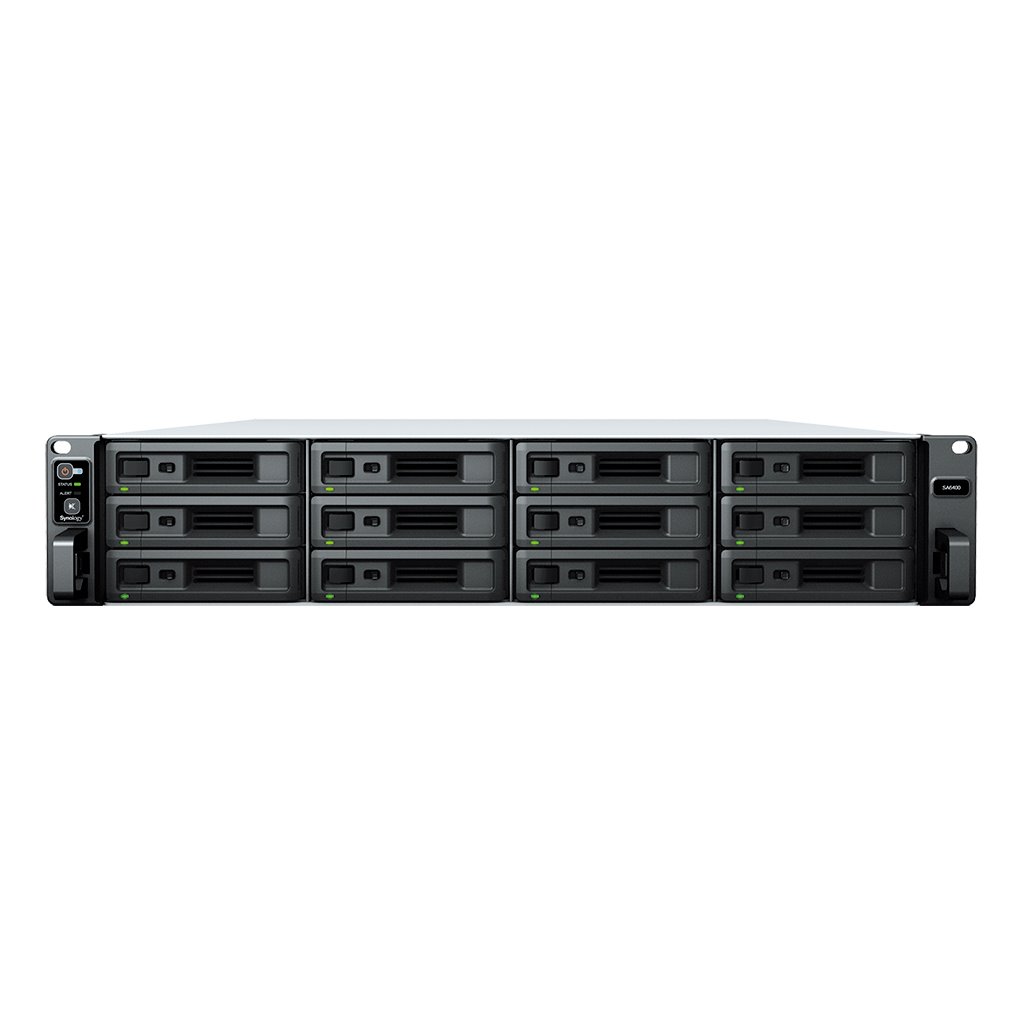 Synology SA6400 12-bay NAS, rack 2U, AMD EPYC 7272, 32GB ECC, 2x PCIe, SAS/SATA, 2/4x 10/1GbE, 8x eSATA, 2x zdroj