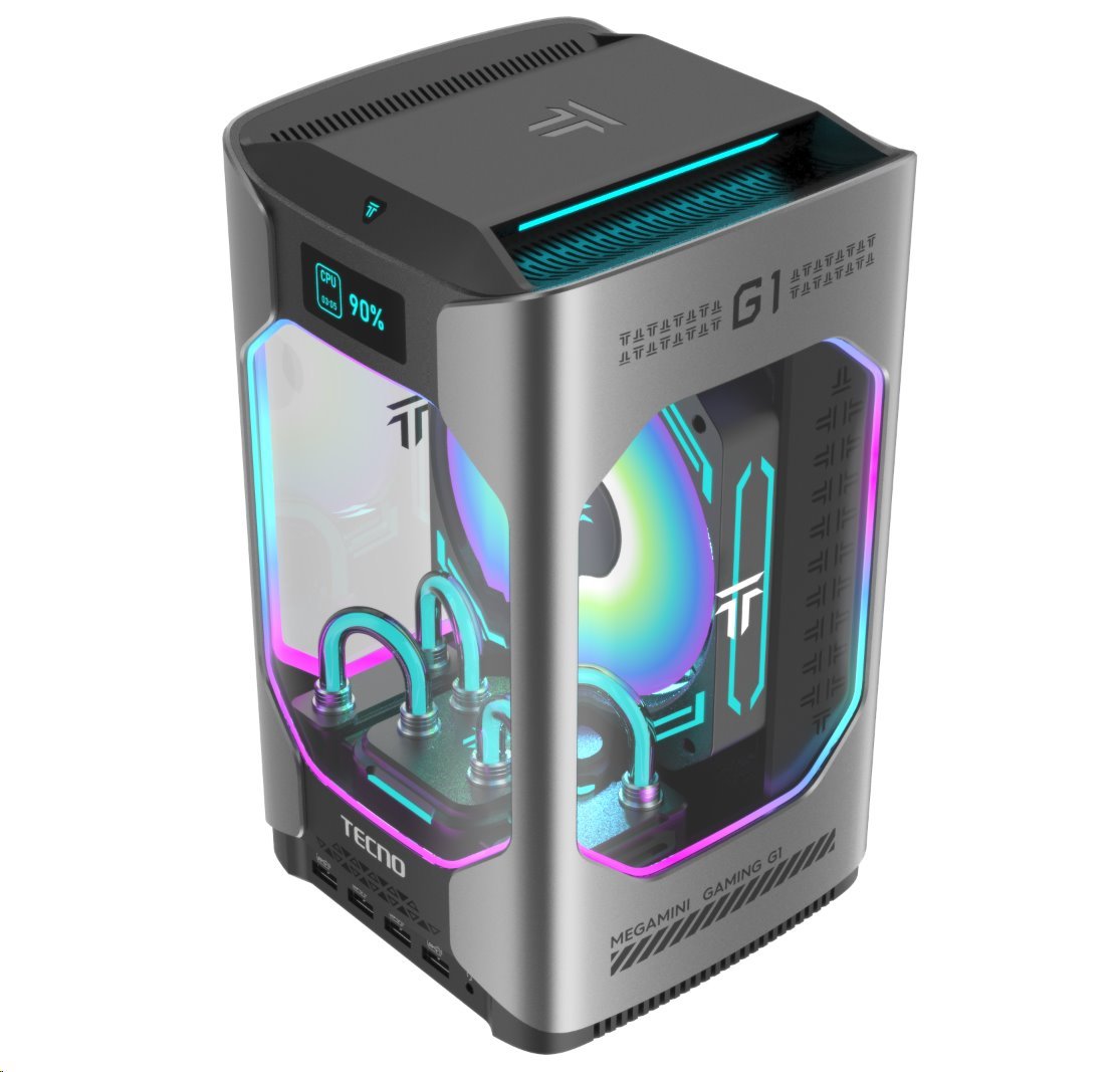 TECNO PC MEGAMINI G1 Intel i7-13620H,32GB DDR5,1TB SSD,RTX4060 8GB,Water Cooling,WiFi6,BT5.2,RJ45 2.5G,2xUSB 3.2,2xUSB