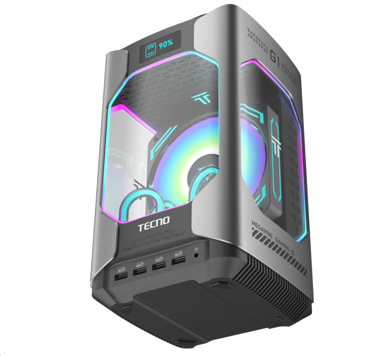 TECNO PC MEGAMINI G1 Intel i7-13620H,32GB DDR5,1TB SSD,RTX4060 8GB,Water Cooling,WiFi6,BT5.2,RJ45 2.5G,2xUSB 3.2,2xUSB