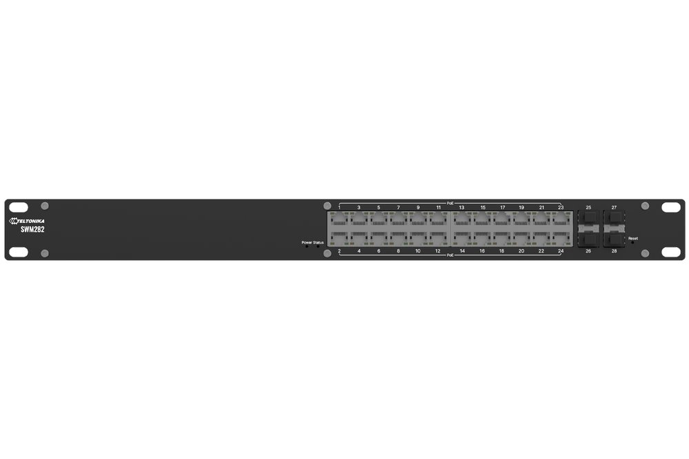 Teltonika SWM282 Průmyslový PoE Switch s managementem 24G 4SFP 300W