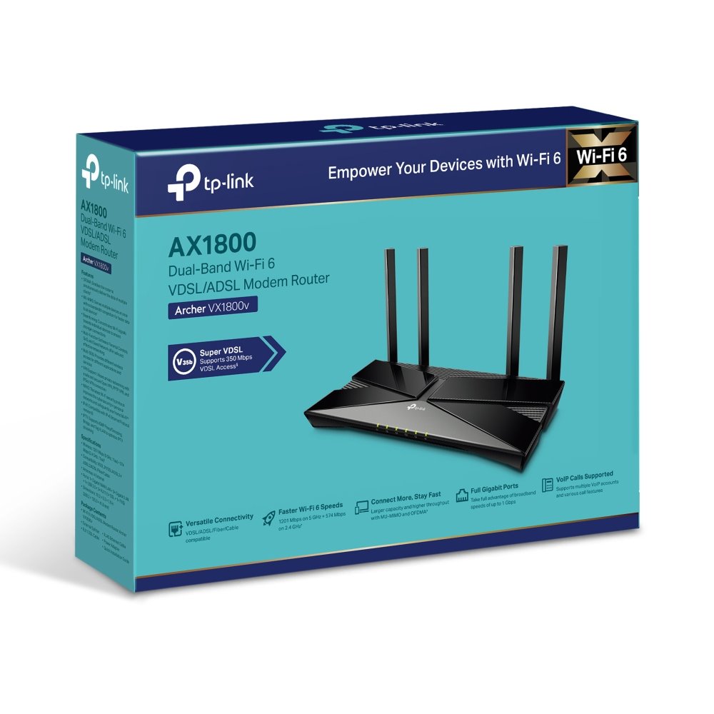TP-link Archer VX1800V Wi-Fi 6 VDSL/ADSL modem a router