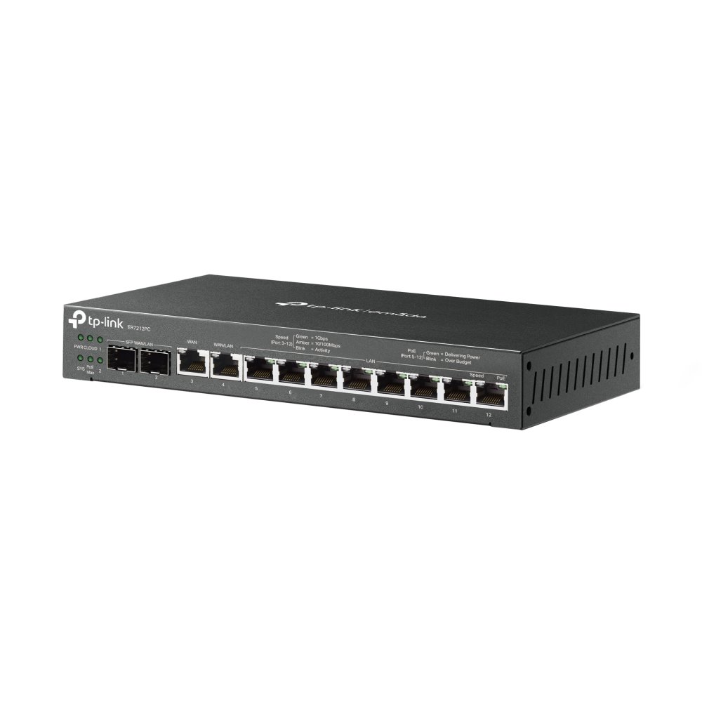 TP-link ER7212PC Omada Gigabit VPN Router 2SFP WAN/LAN, 1G WAN, 1G WAN/LAN, 8G LAN (8x PoE+ 110W)