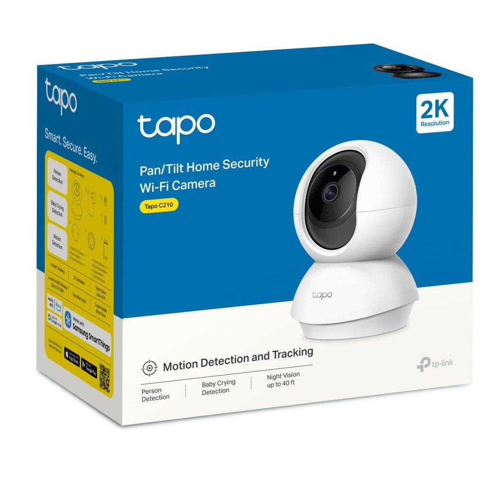 TP-link Tapo C210 Domácí bezpečnostní Wi-Fi kamera s naklápěním, 3Mpx