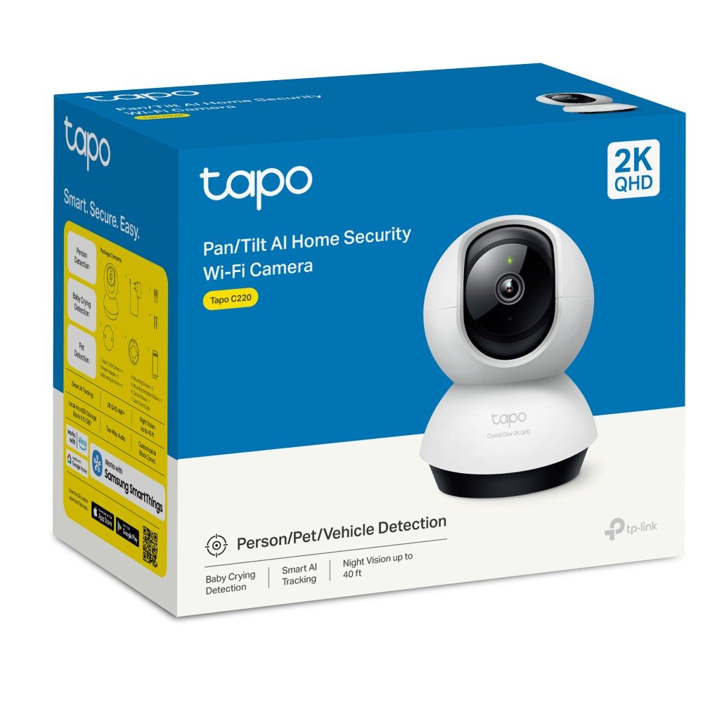 TP-link Tapo C220 Domácí bezpečnostní Wi-Fi kamera s naklápěním, 4Mpx