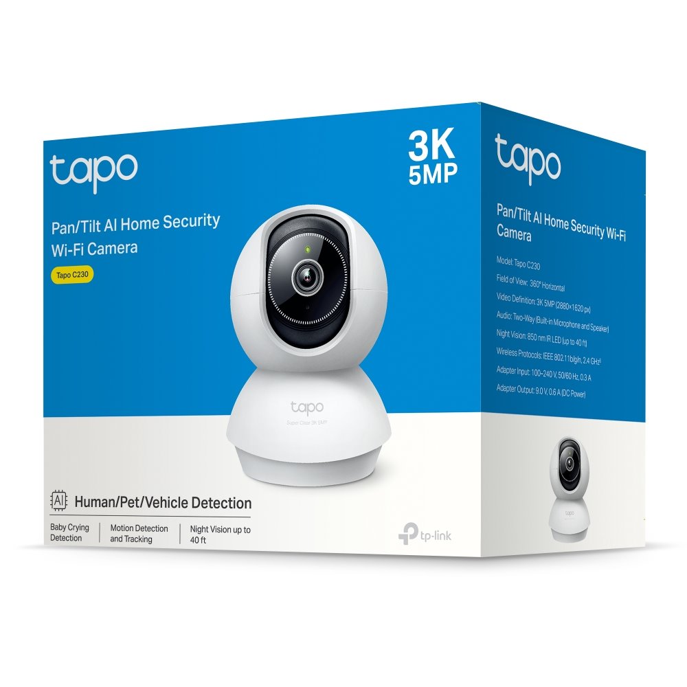 TP-link Tapo C230 Domácí bezpečnostní Wi-Fi kamera s naklápěním, 5Mpx