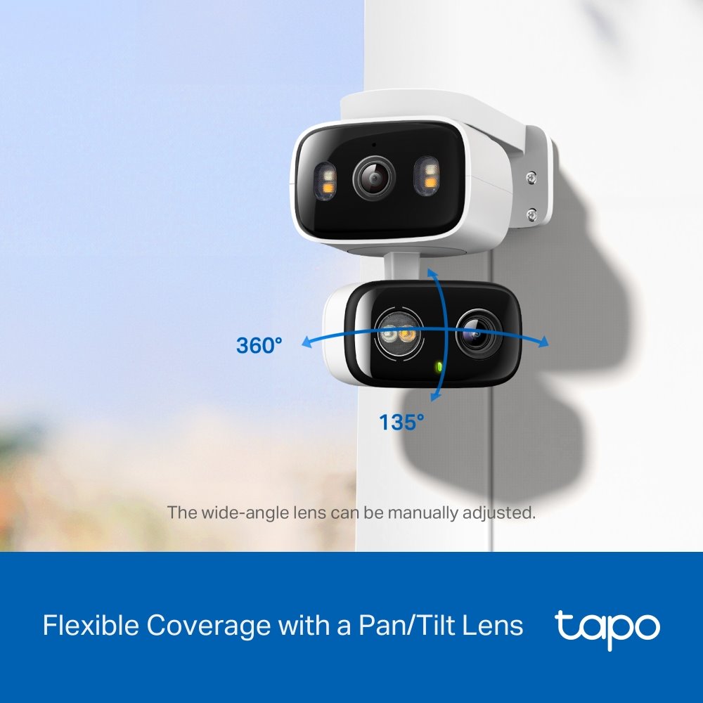 TP-link Tapo C246D Bezpečnostní otočná kamera s naklápěním a dvěma objektivy, 3Mpx