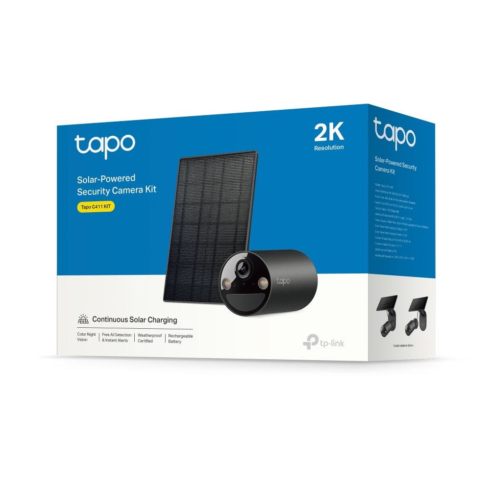 TP-link Tapo C411 KIT Chytrá bezdrátová bezpečnostní kamera + solární panel, 3Mpx