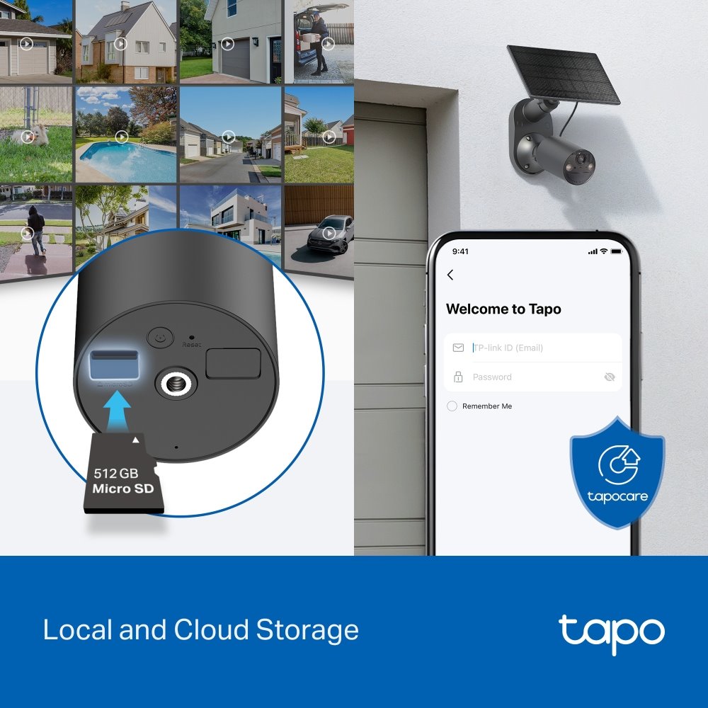 TP-link Tapo C411 KIT Chytrá bezdrátová bezpečnostní kamera + solární panel, 3Mpx