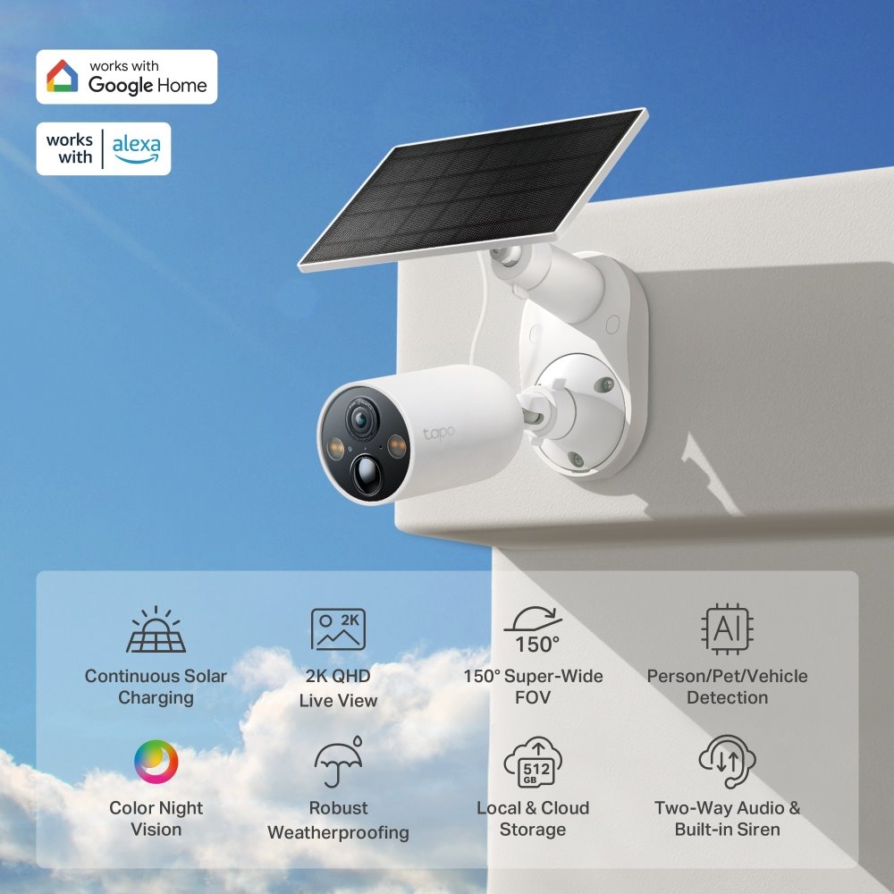 TP-link Tapo C425 KIT Chytrá bezdrátová bezpečnostní kamera + solární panel, 4Mpx