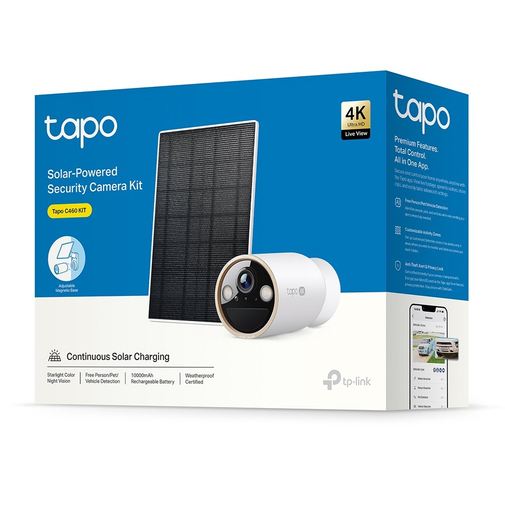 TP-link Tapo C460 KIT Chytrá bezdrátová bezpečnostní kamera + solární panel, 8Mpx