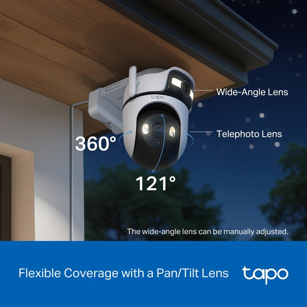 TP-link Tapo C545D Venkovní otočná Wi-Fi kamera s dvěma objektivy, 3Mpx
