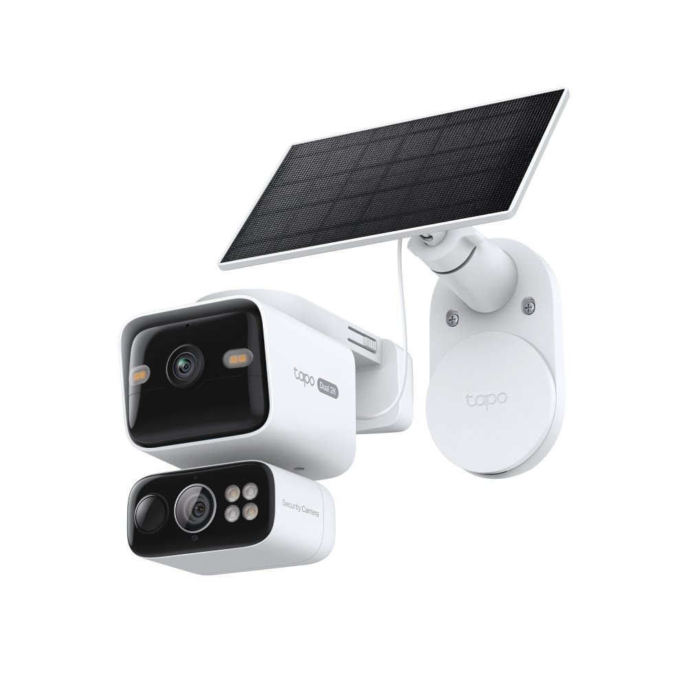TP-link Tapo C645D KIT Bezpečnostní otočná kamera s naklápěním a dvěma objektivy + solární panel, 3Mpx