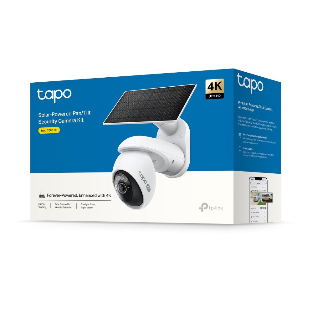 TP-link Tapo C660 KIT Chytrá bezdrátová bezpečnostní kamera + solární panel, 8Mpx