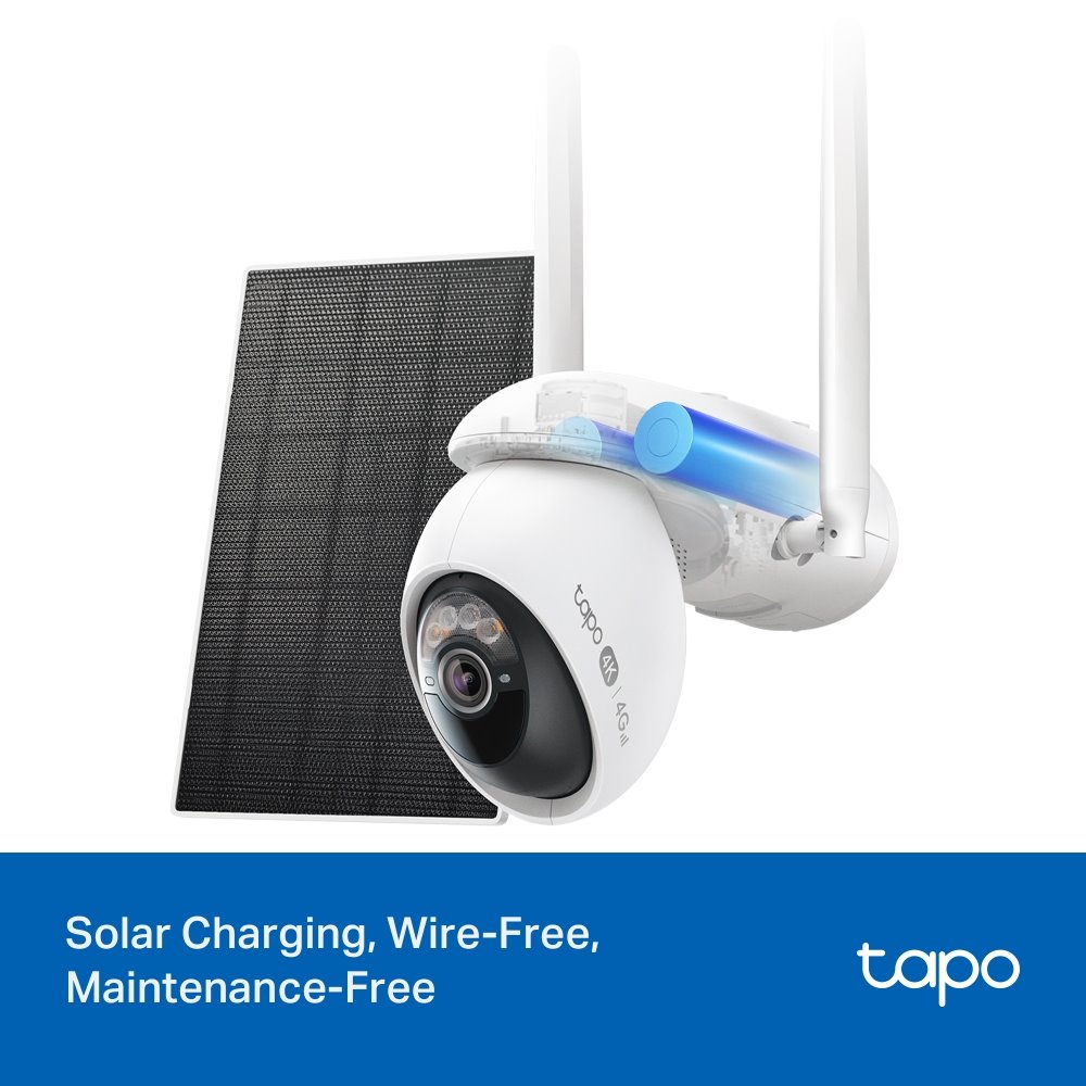 TP-link Tapo C665G KIT Chytrá bezdrátová bezpečnostní kamera s WiFi a 4G LTE + solární panel, 8Mpx