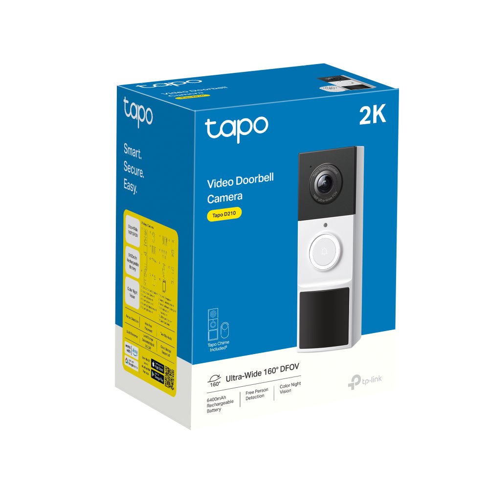 TP-link Tapo D210 Video zvonek, 2K, 3MP, 6400mAh