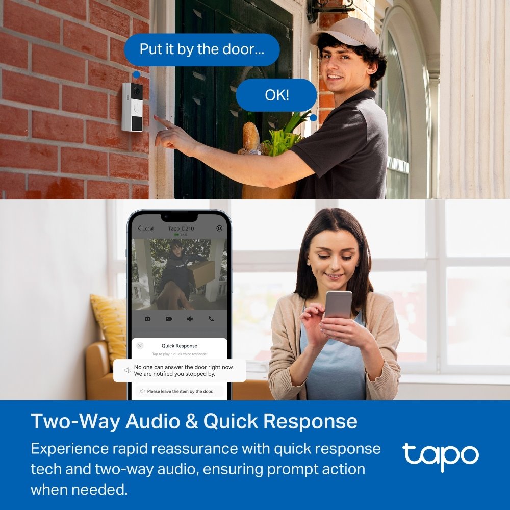 TP-link Tapo D210 Video zvonek, 2K, 3MP, 6400mAh