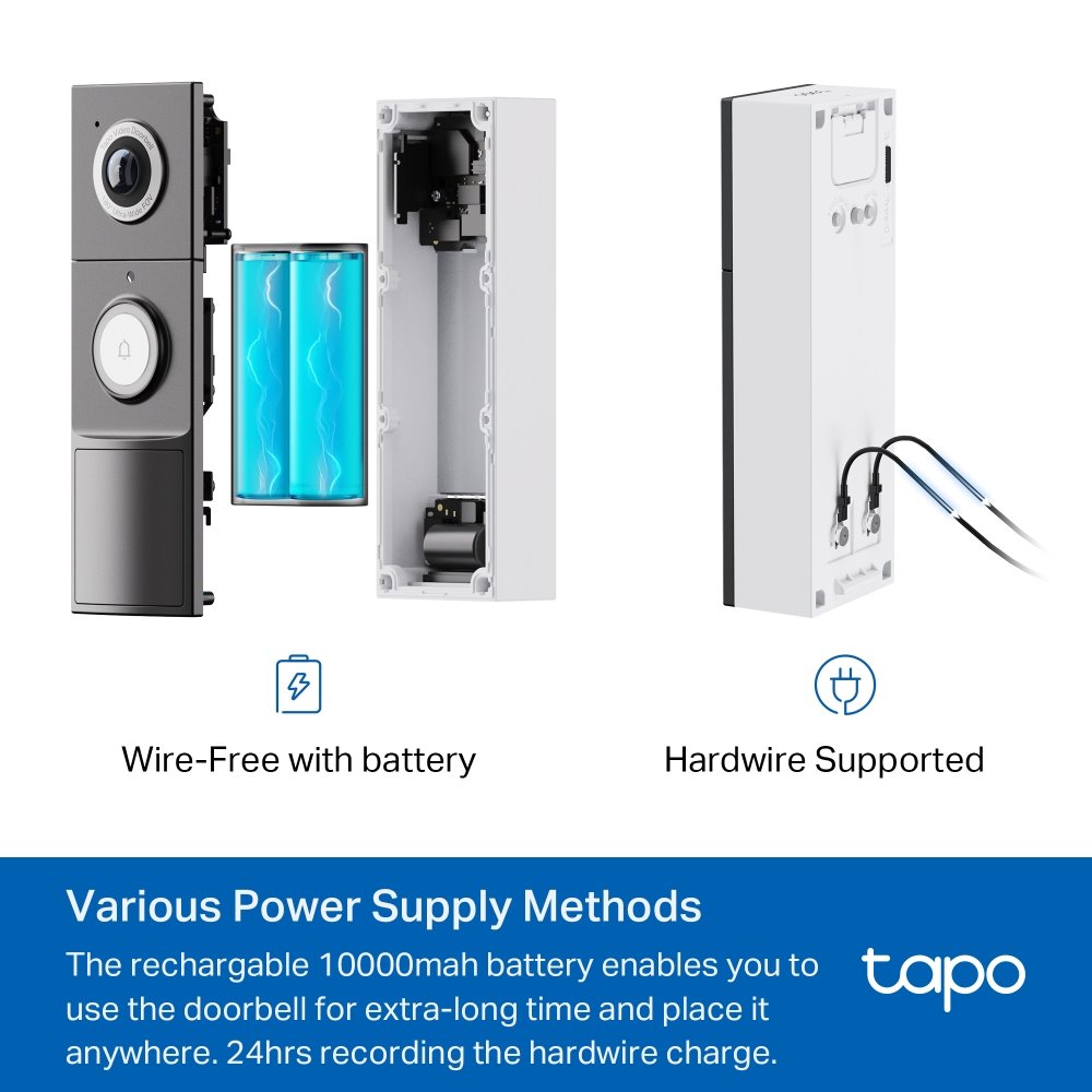 TP-link Tapo D235 Video zvonek, 2K, 5MP, 10000mAh