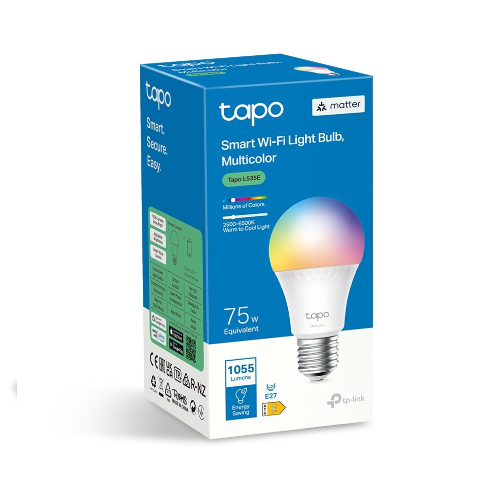 TP-link Tapo L535E, Chytrá Wi-Fi LED žárovka barevná, 2500-6500K, E27