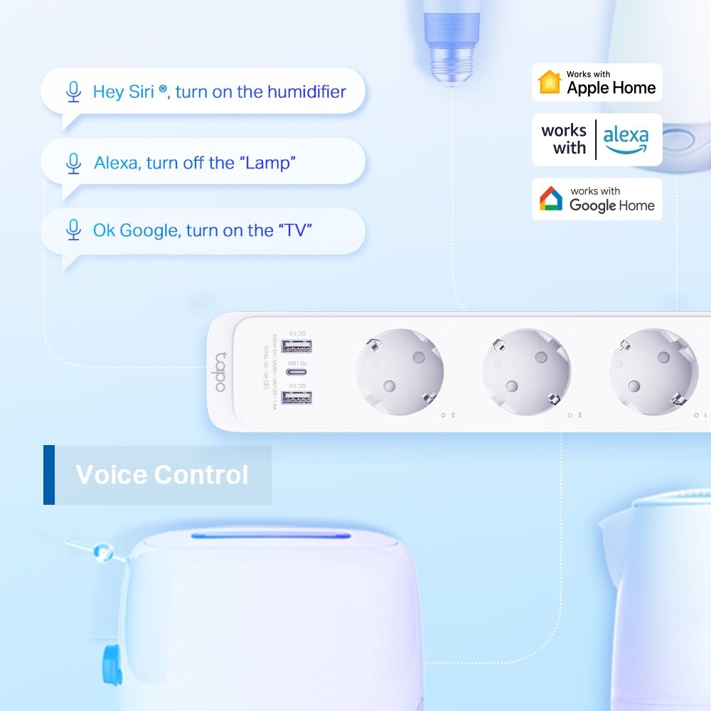 TP-link Tapo P300 Smart Wi-Fi napájecí prodlužovačka, 3x zásuvka EU