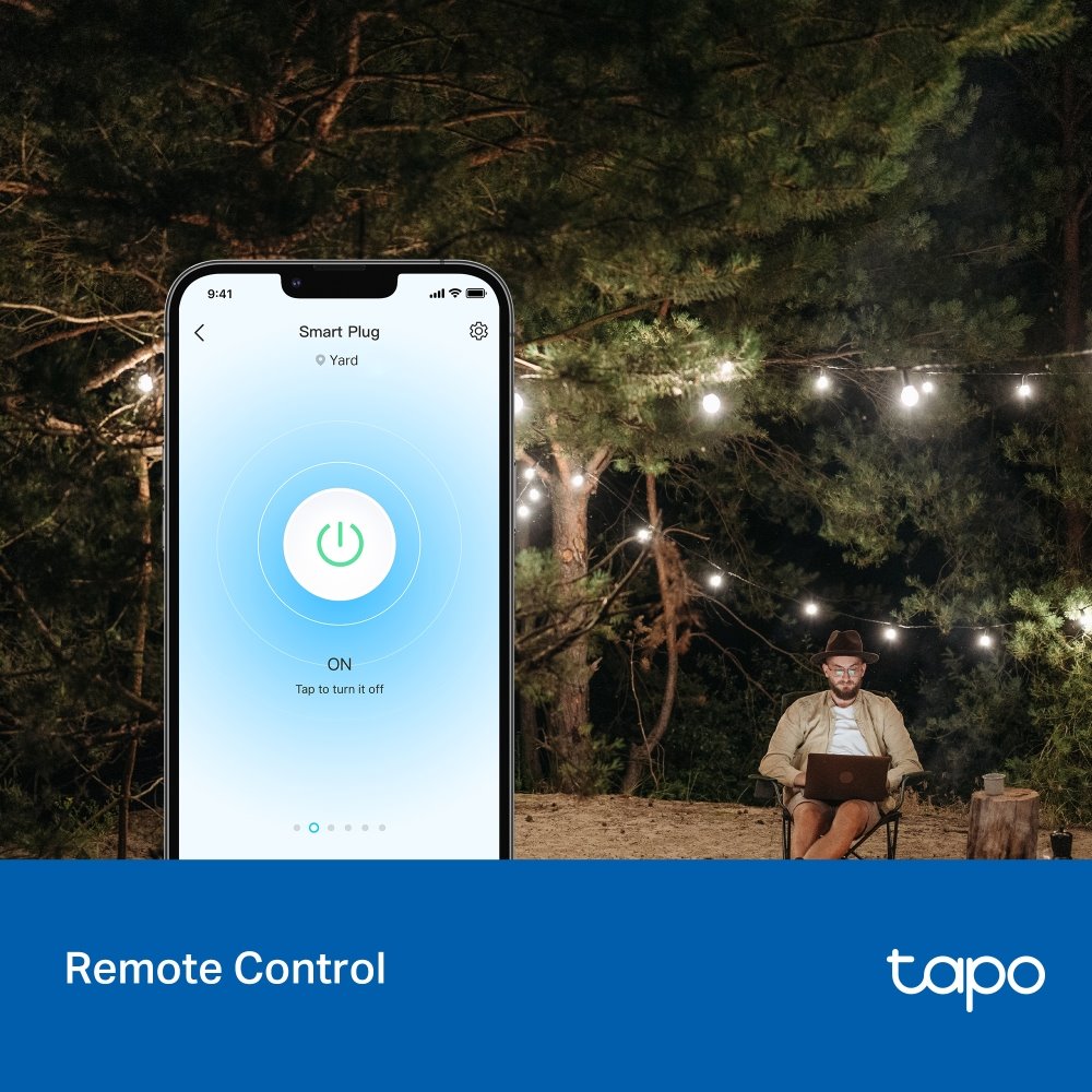 TP-link Tapo P410M Chytrá venkovní zásuvka s Wi-Fi a monitoringem, IP54