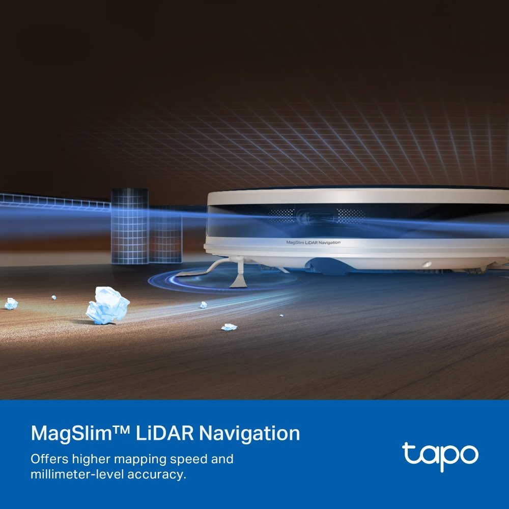 TP-link Tapo RV20 Max Plus White robotický vysavač a mop se samovyprazdňovací stanicí, 5300Pa, MagSlim LiDAR, bílá