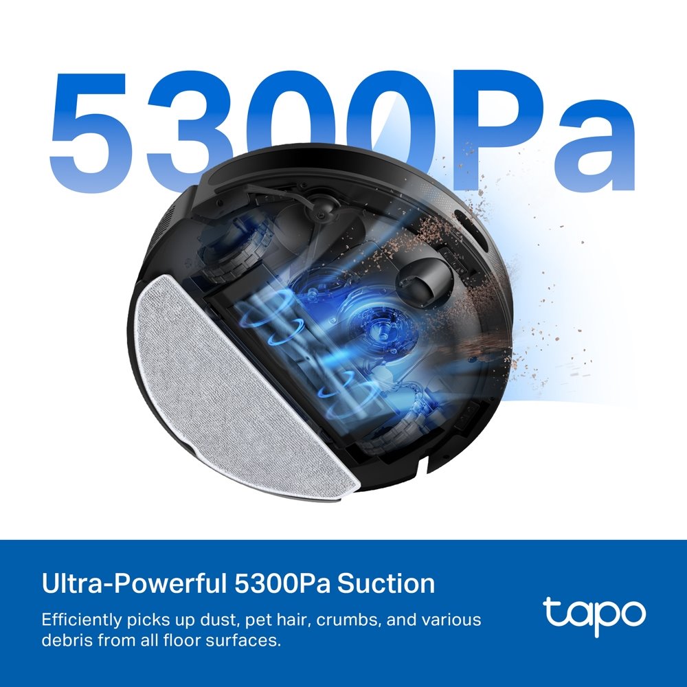 TP-link Tapo RV20 Max robotický vysavač a mop, 5300Pa, MagSlim LiDAR, ultra tenký profil 8,3 cm