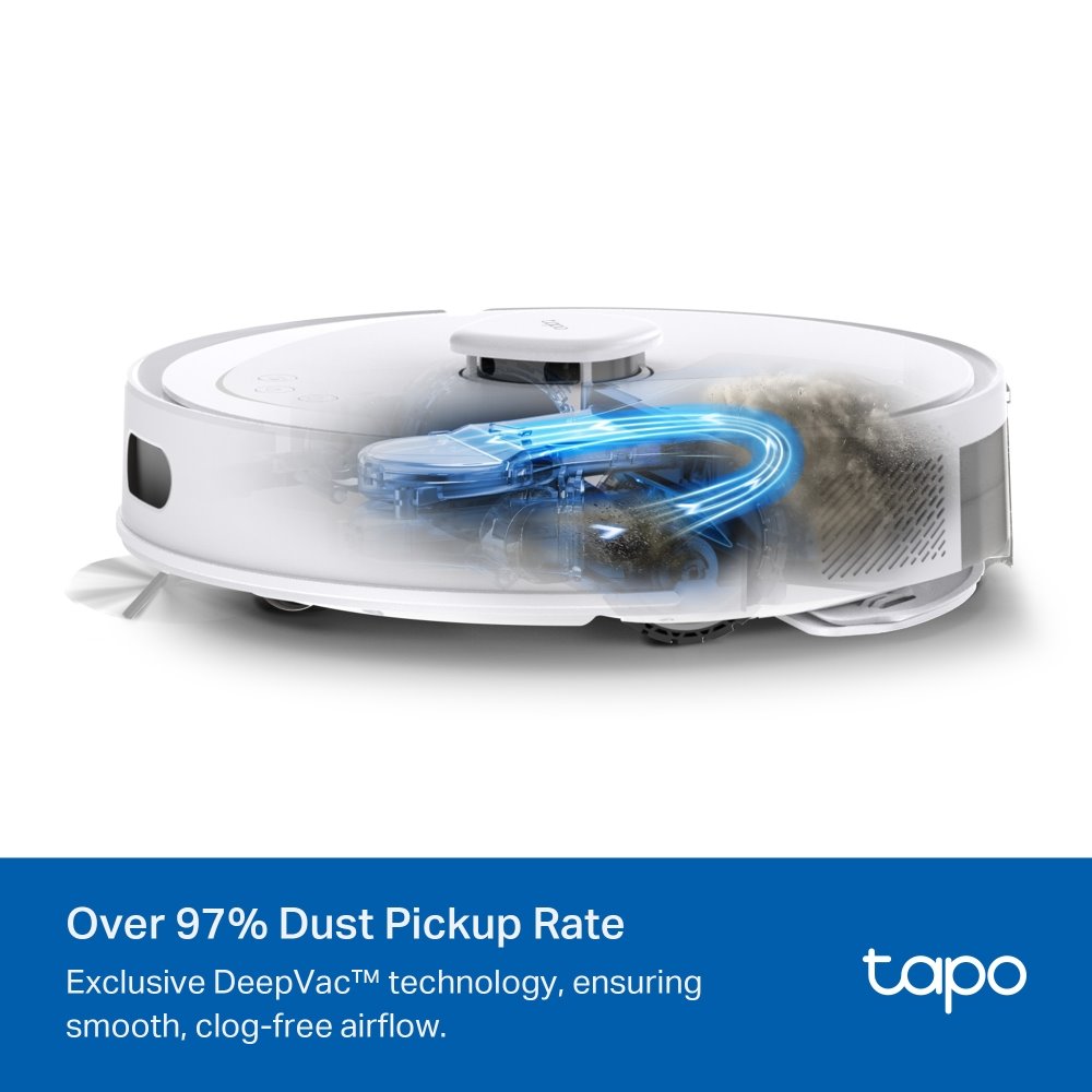 TP-link Tapo RV30 Max Plus White robotický vysavač a mop se samovyprazdňovací stanicí, 5300Pa, 3L vak, LiDAR + IMU, bílá