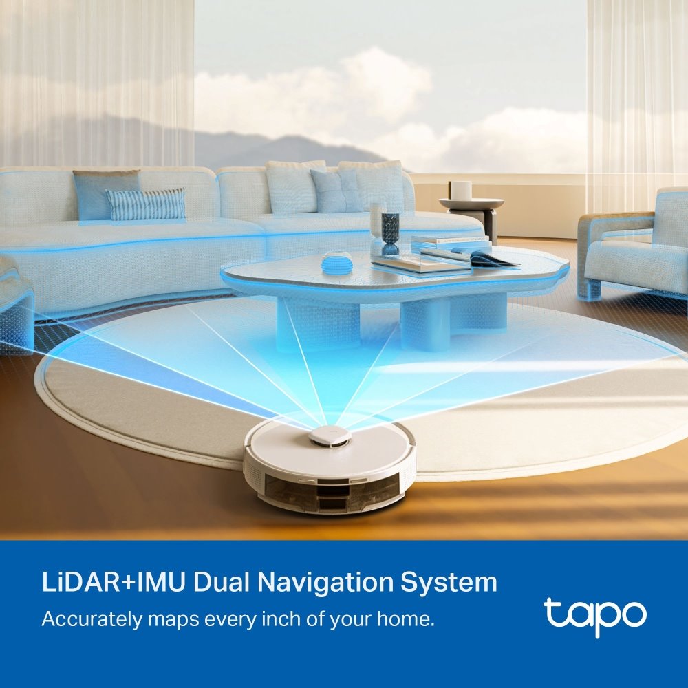 TP-link Tapo RV30 Max Plus White robotický vysavač a mop se samovyprazdňovací stanicí, 5300Pa, 3L vak, LiDAR + IMU, bílá