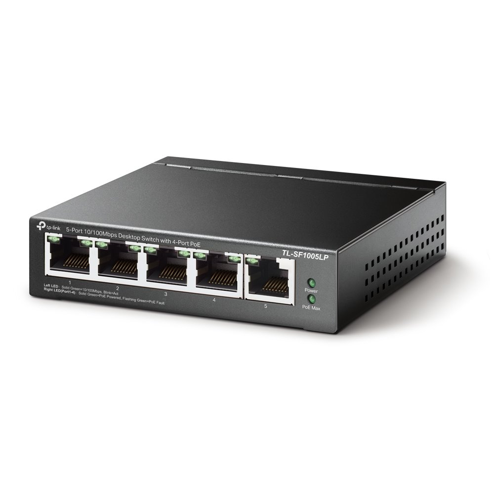 TP-link TL-SF1005LP Switch 5x 10/100M, 4x PoE (41W), Unmanaged, Desktop