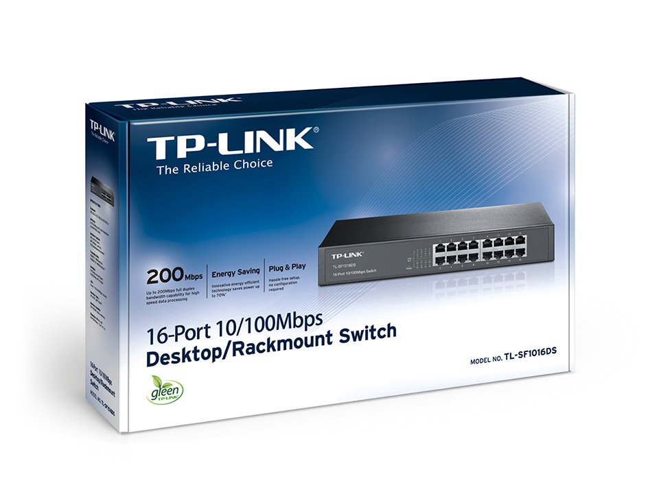 TP-link TL-SF1016DS Switch 16x 10/100M, kovový, Desktop/Rack
