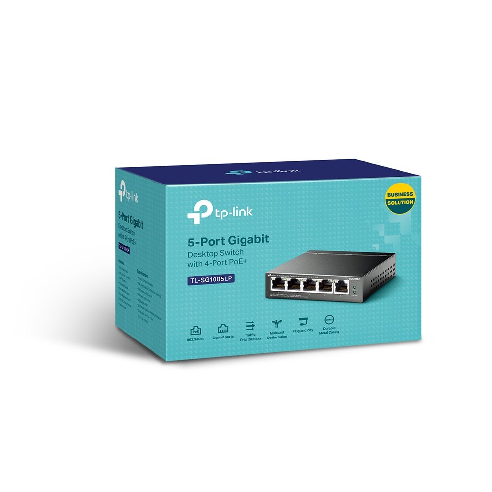 TP-link TL-SG1005LP Switch 5G, 4x PoE+ (40W), Unmanaged, Desktop