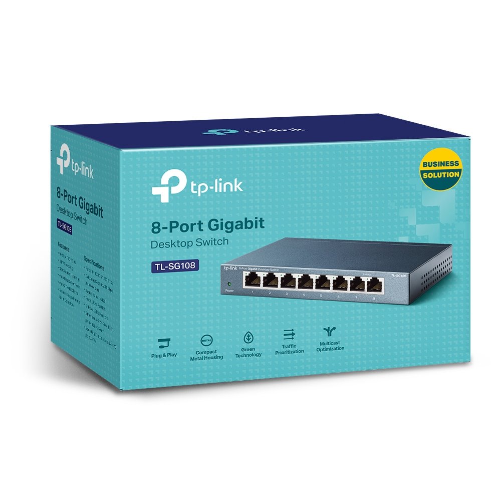 TP-link TL-SG108 Switch 8G, kovový, Desktop