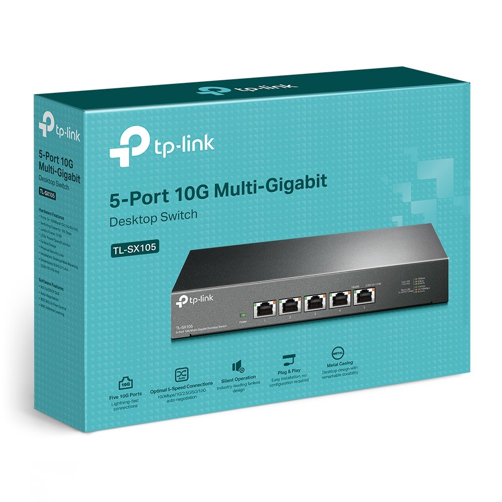 TP-link TL-SX105 Switch 5x 10G, kovový, Desktop