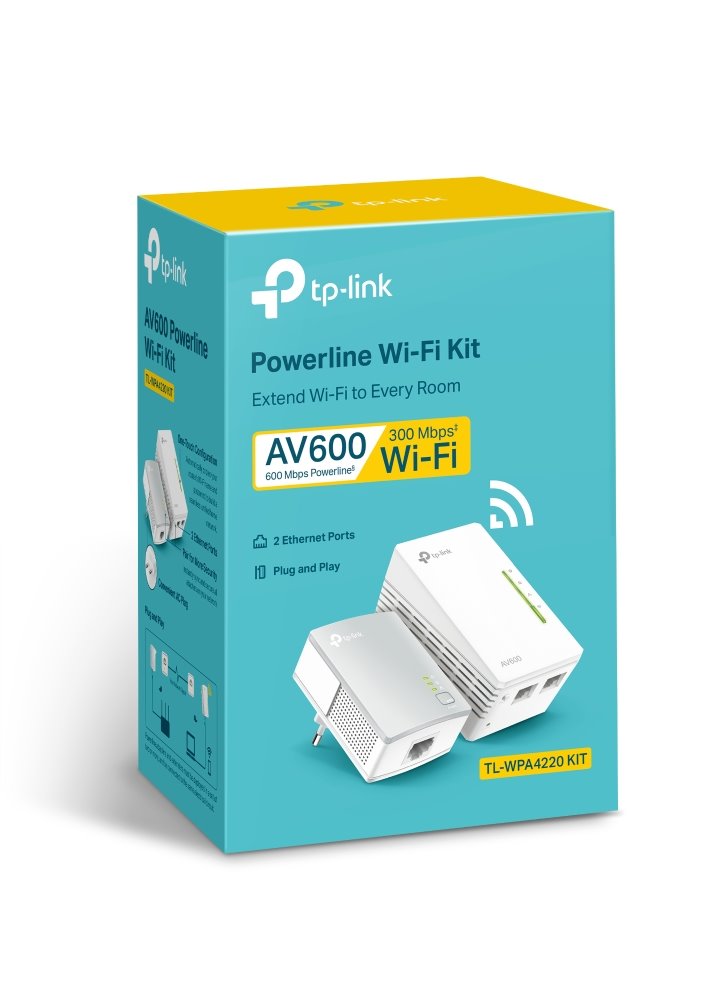 TP-link TL-WPA4220KIT AV600 Powerline Wi-Fi Kit, N300